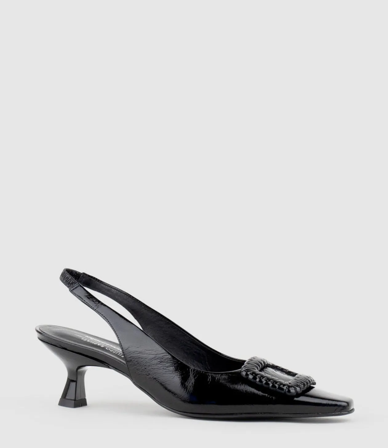 Dulce60 Slingback Pump With Buckle In Black Crinkle