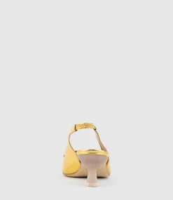 Dulce60 Slingback Pump With Buckle In Gold Crinkle
