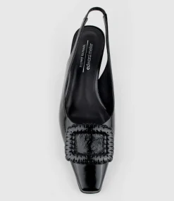 Dulce60 Slingback Pump With Buckle In Black Crinkle