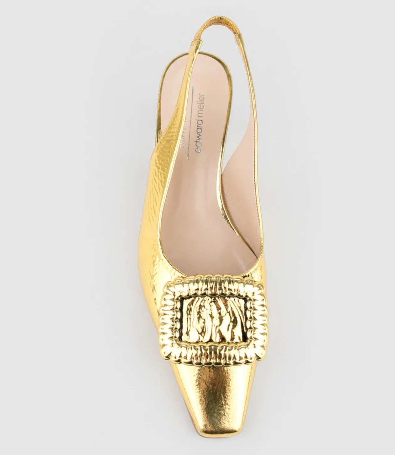 Dulce60 Slingback Pump With Buckle In Gold Crinkle