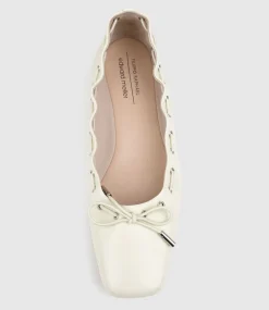 Echo Square Toe Ballet In Offwhite