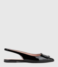 Eliza Slingback With Hardware In Black Patent