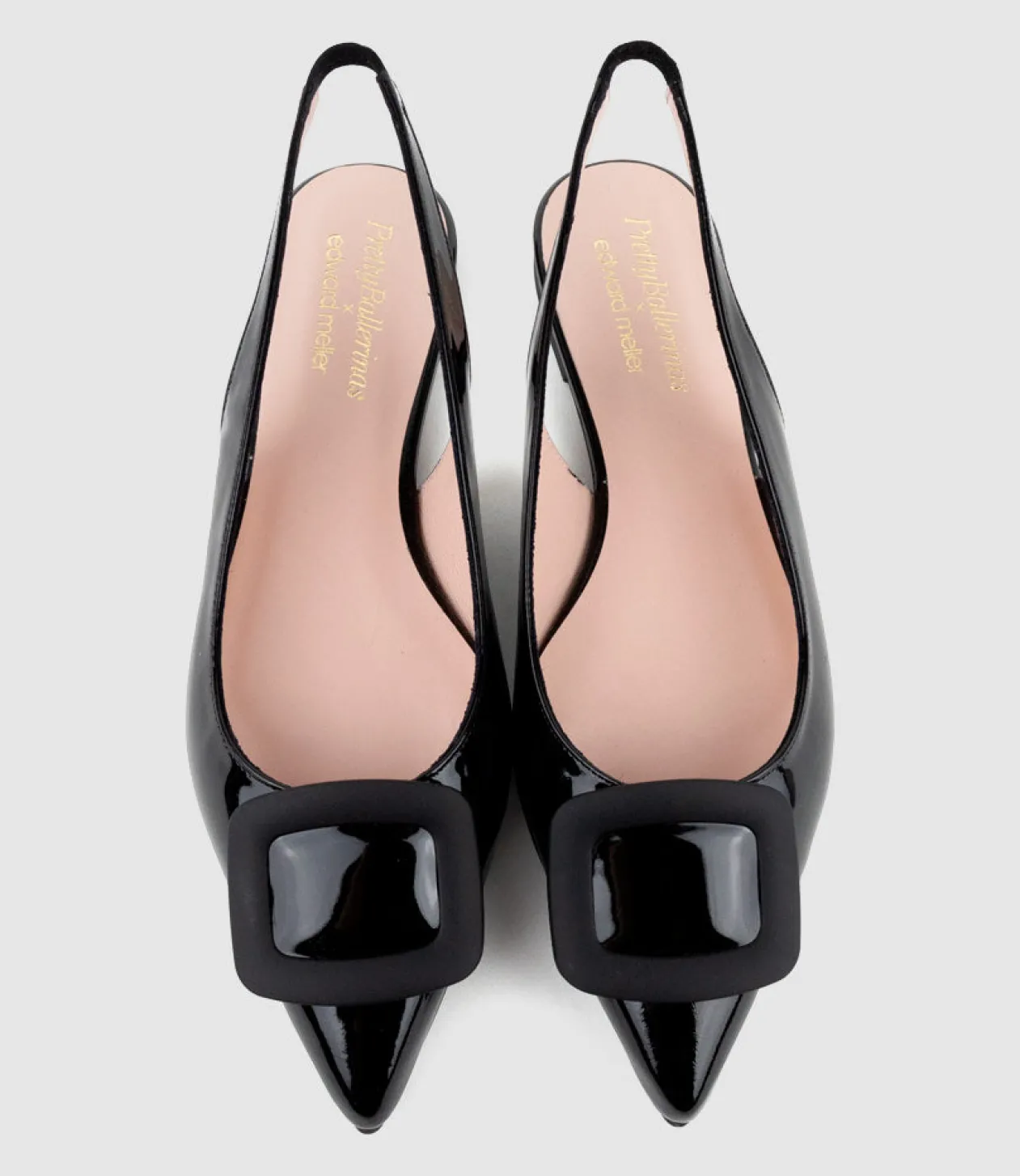 Eliza Slingback With Hardware In Black Patent