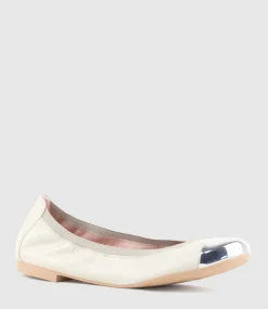 Elora Cap Toe Ballet In Offwhite