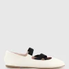 Emaline Crossover Elastic Ballet In Offwhite