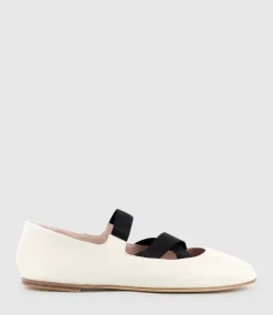 Emaline Crossover Elastic Ballet In Offwhite