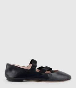 Emaline Crossover Elastic Ballet In Black