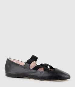 Emaline Crossover Elastic Ballet In Black