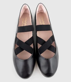 Emaline Crossover Elastic Ballet In Black