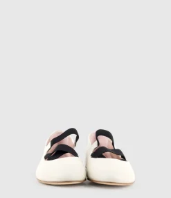 Emaline Crossover Elastic Ballet In Offwhite