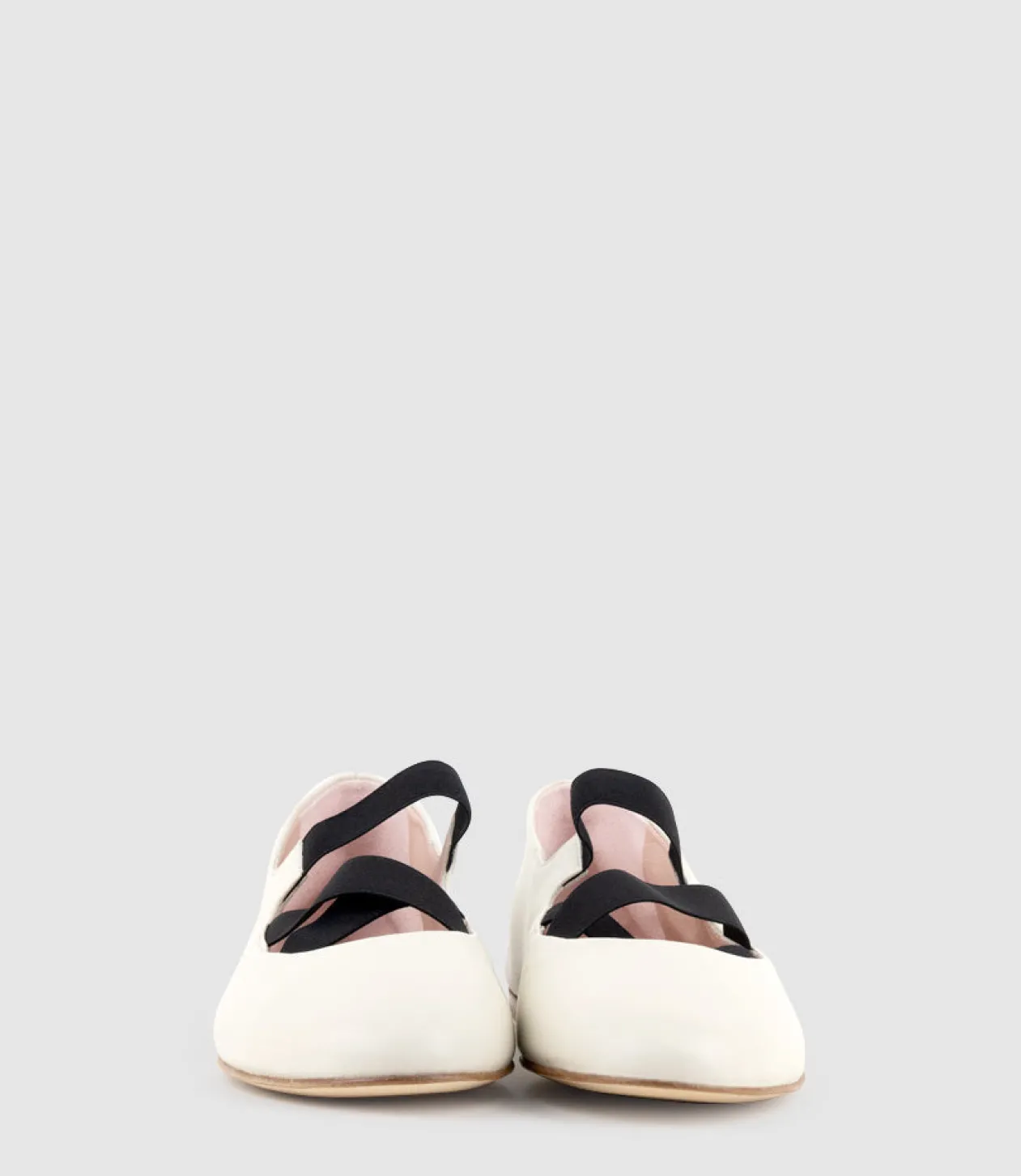 Emaline Crossover Elastic Ballet In Offwhite
