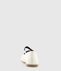 Emaline Crossover Elastic Ballet In Offwhite