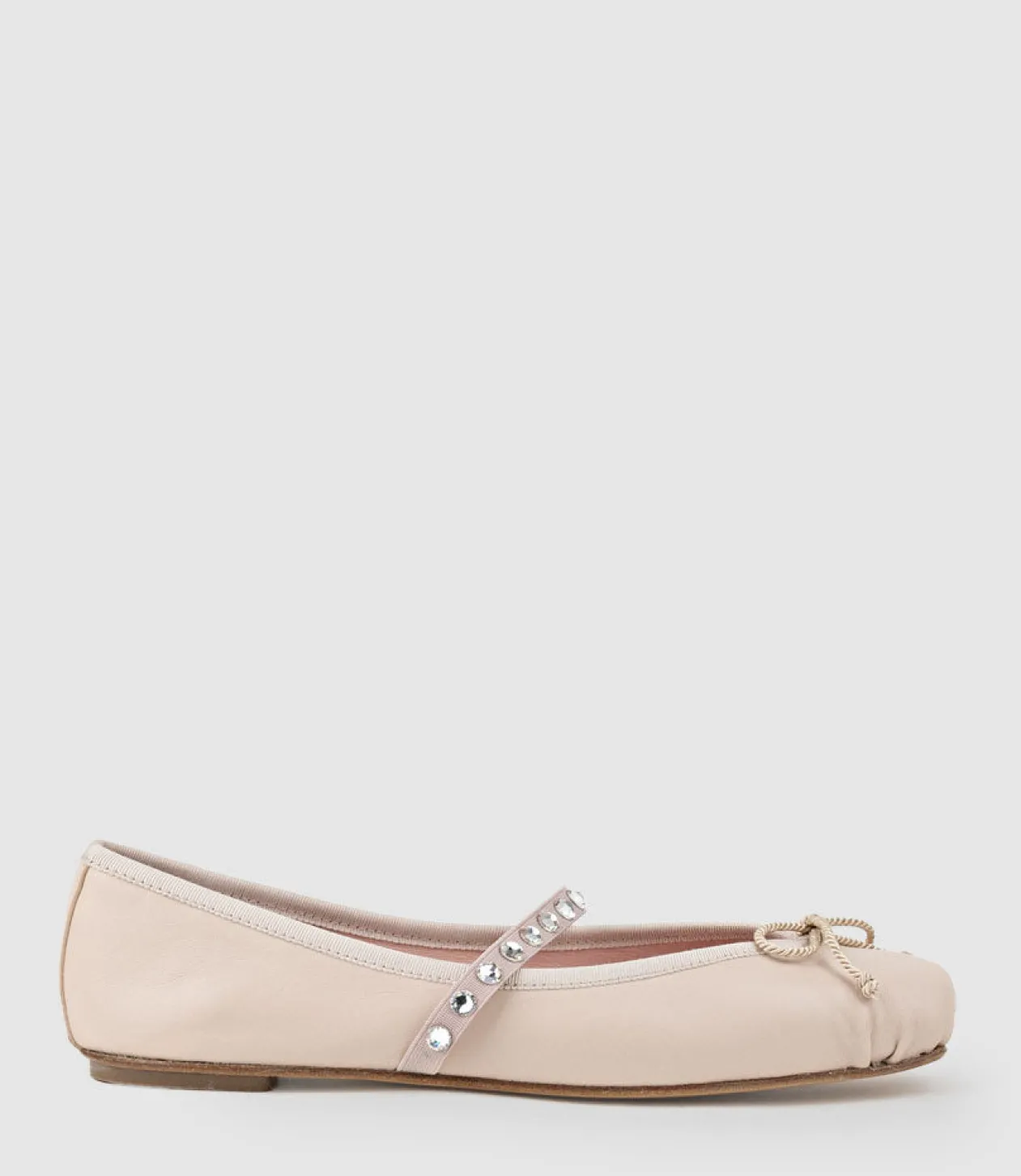 Emelio Ballet With Crystal Strap In Nude