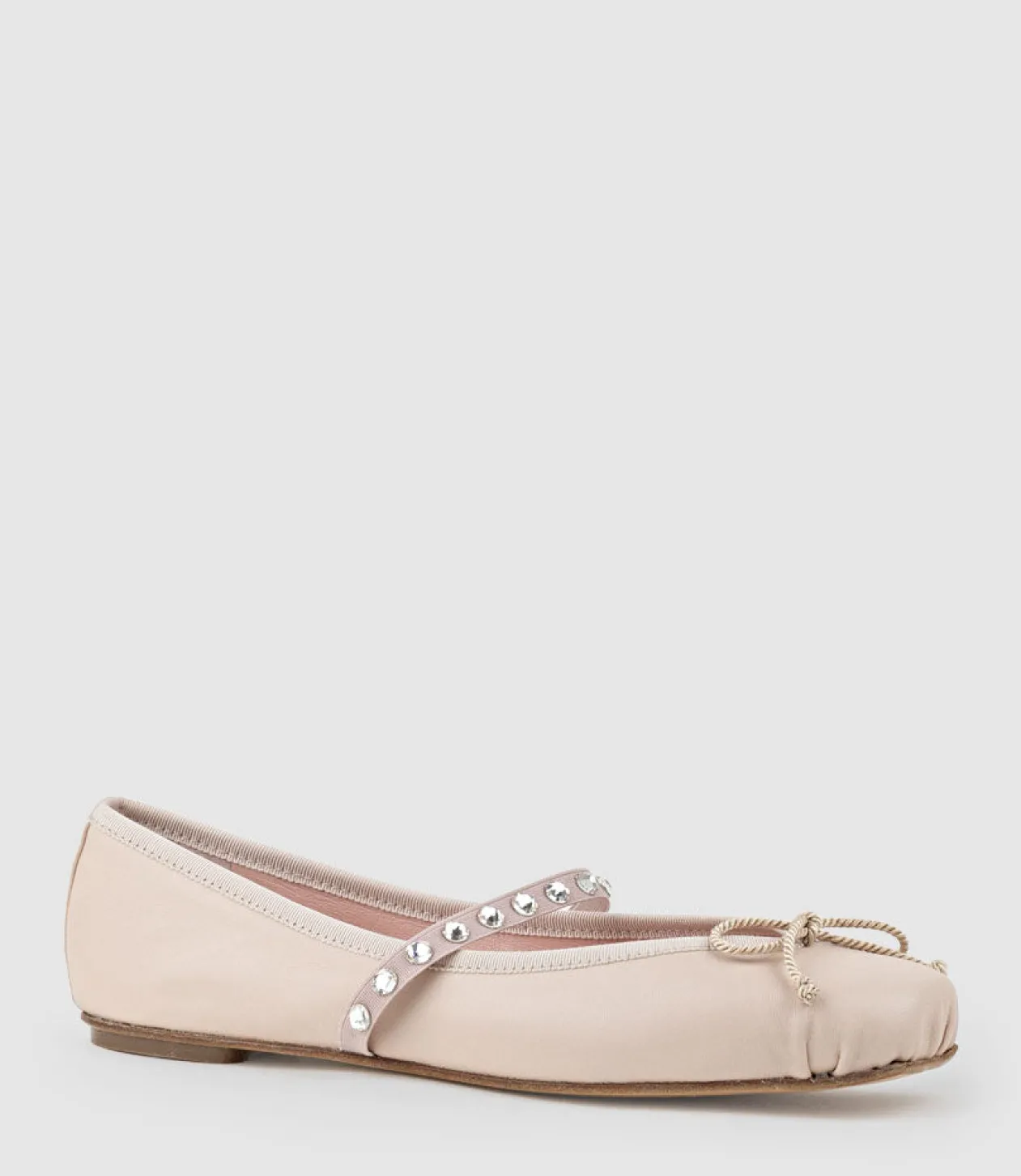 Emelio Ballet With Crystal Strap In Nude