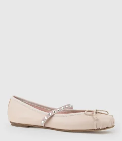 Emelio Ballet With Crystal Strap In Nude