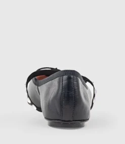Emelio Ballet With Crystal Strap In Black