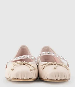 Emelio Ballet With Crystal Strap In Nude