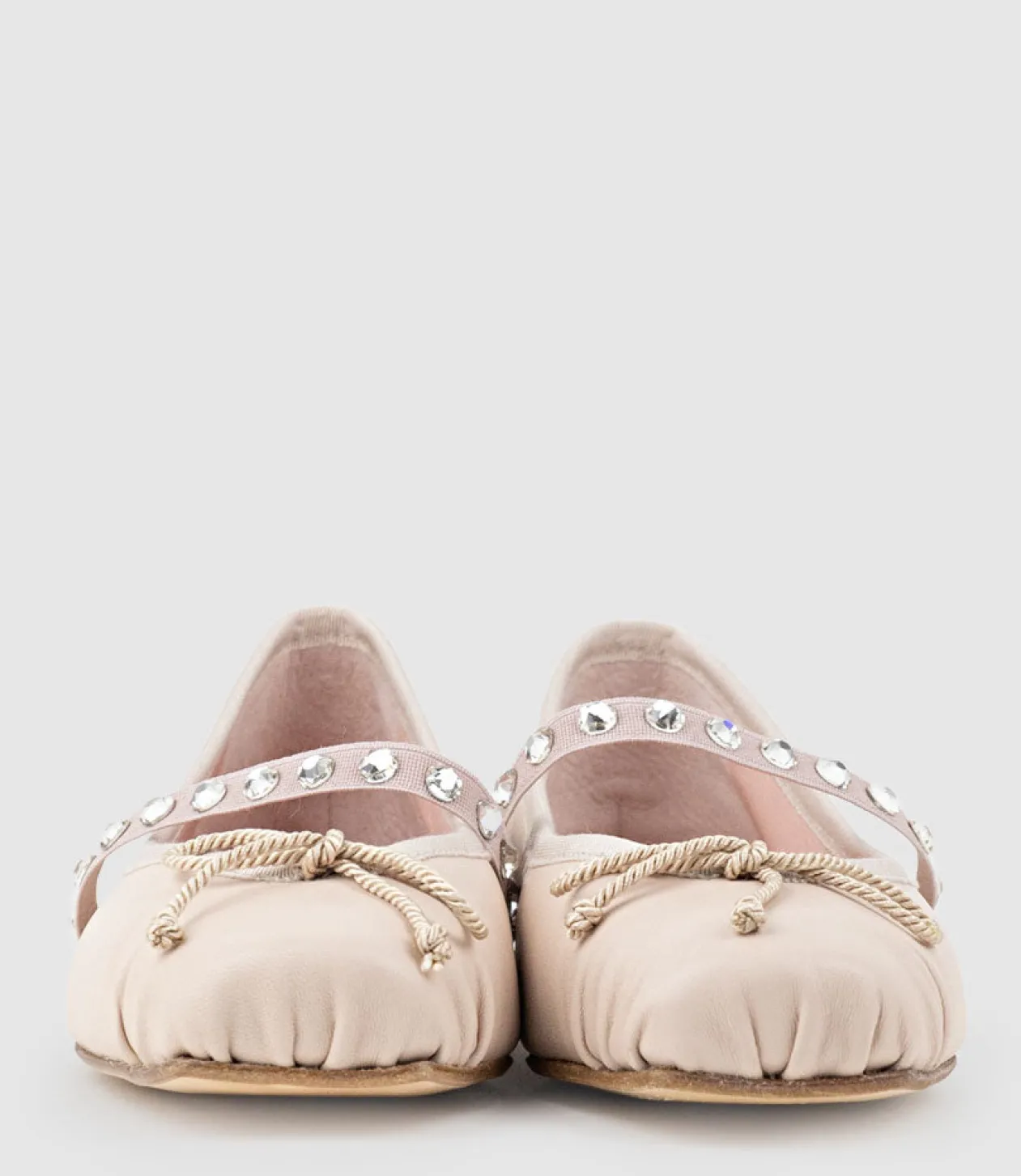 Emelio Ballet With Crystal Strap In Nude
