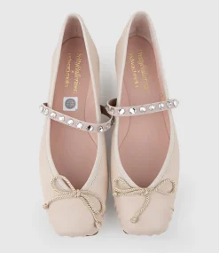 Emelio Ballet With Crystal Strap In Nude