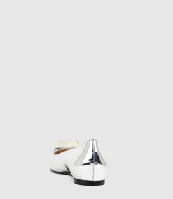 Emrata Pointed Ballet With Trim In Silver