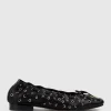 Erata Square Toe Ballet With Eyelets In Black