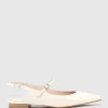 Eugenia Flat Slingback With Strap In Offwhite Calf