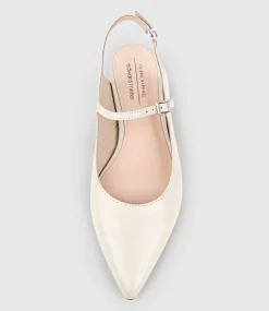 Eugenia Flat Slingback With Strap In Offwhite Calf