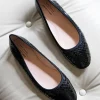Faile Ballet With Grosgrain Piping In Black Snake