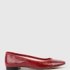 Faile Ballet With Grosgrain Piping In Ruby Snake