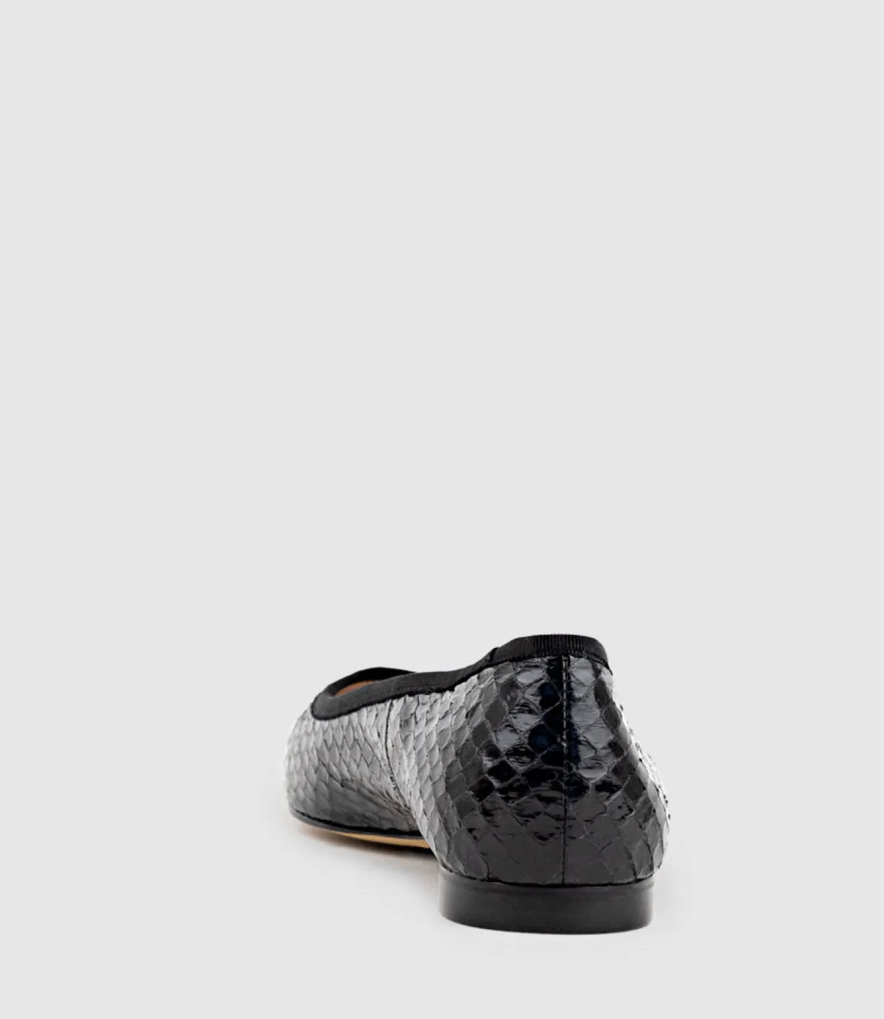 Faile Ballet With Grosgrain Piping In Black Snake