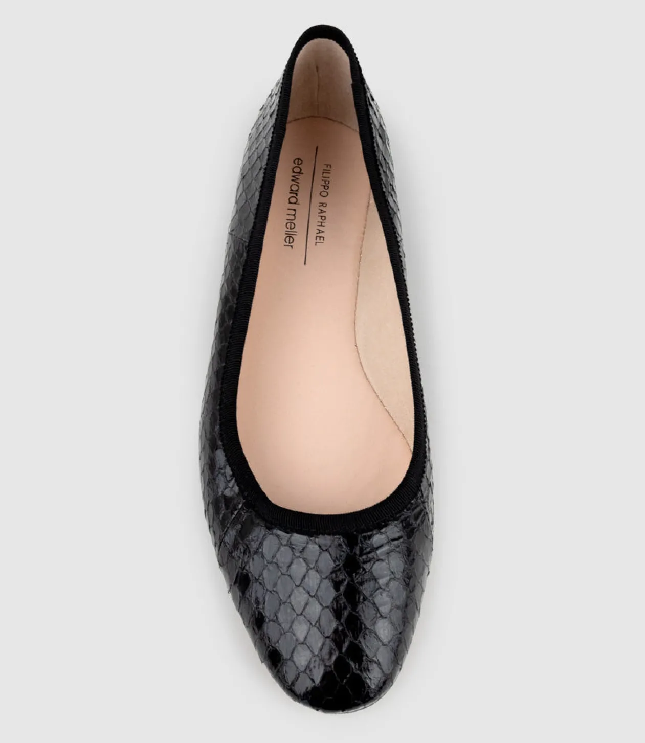 Faile Ballet With Grosgrain Piping In Black Snake