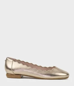 Fara Scalloped Ballet Flat In Rosegold