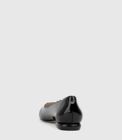 Fara Scalloped Ballet Flat In Black Patent
