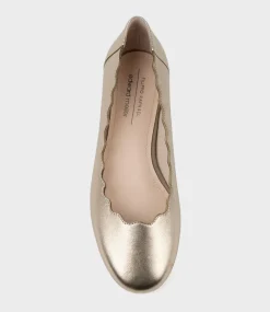 Fara Scalloped Ballet Flat In Rosegold