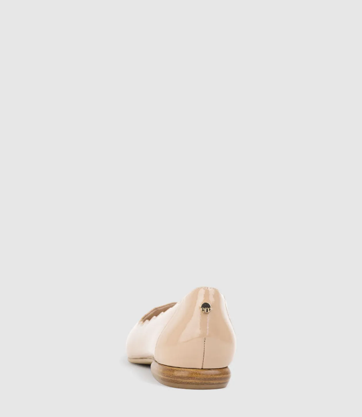 Fara Scalloped Ballet Flat In Nude Patent