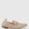 Finer Elastic Back Slipper With Hardware In Taupe Calf