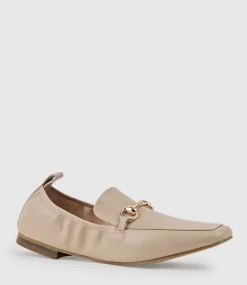 Finer Elastic Back Slipper With Hardware In Taupe Calf