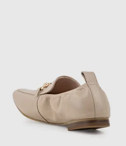 Finer Elastic Back Slipper With Hardware In Taupe Calf