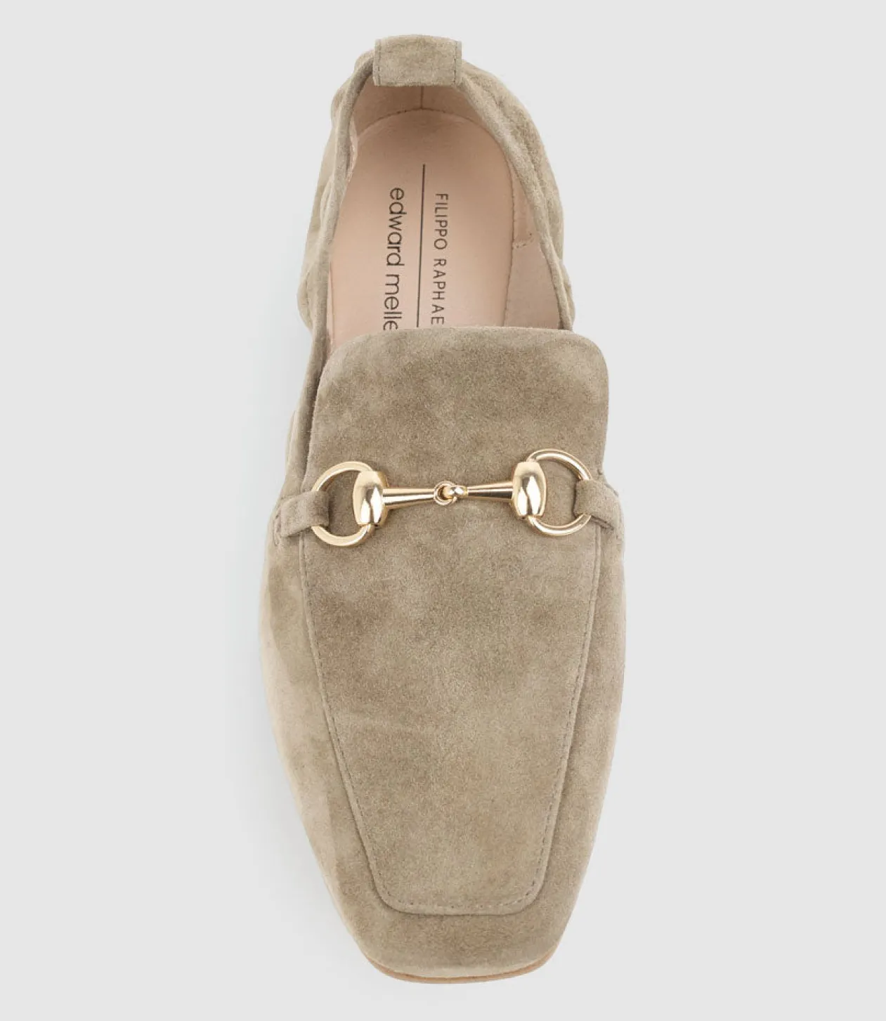 Finer Elastic Back Slipper With Hardware In Latte Suede