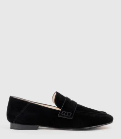Finlay Moccasin With Collapsible Back In Black Suede