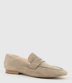 Finlay Moccasin With Collapsible Back In Latte Suede