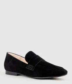 Finlay Moccasin With Collapsible Back In Black Suede