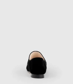 Finlay Moccasin With Collapsible Back In Black Suede