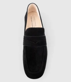 Finlay Moccasin With Collapsible Back In Black Suede