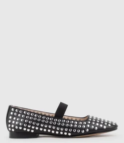 Fizz Studded Ballet In Black
