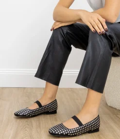 Fizz Studded Ballet In Black