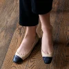 Fynn Cap Toe Ballet In Beige With Black