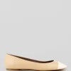 Fynn Cap Toe Ballet In Beige With Offwhite