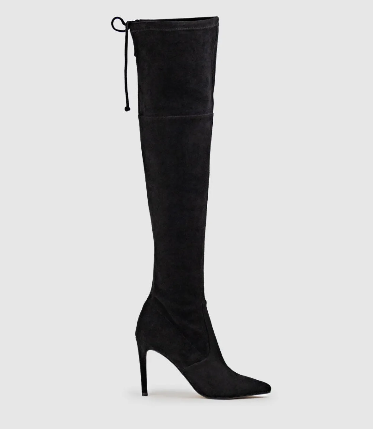 Gabor Thigh High Stretch Boot In Black Suede