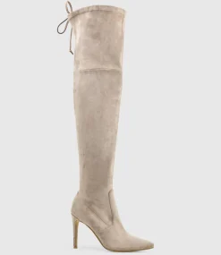 Gabor Thigh High Stretch Boot In Dust Suede